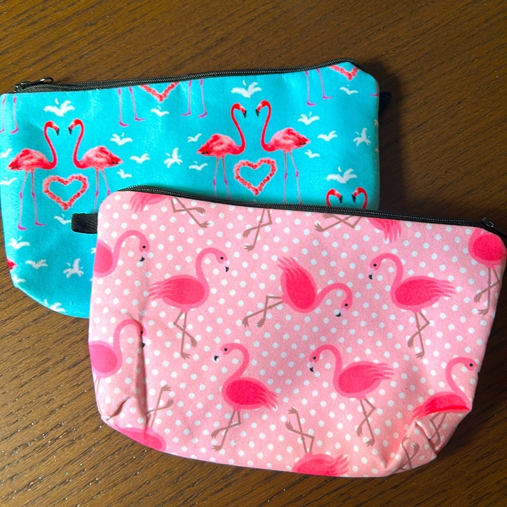 Matching flamingo makeup cases